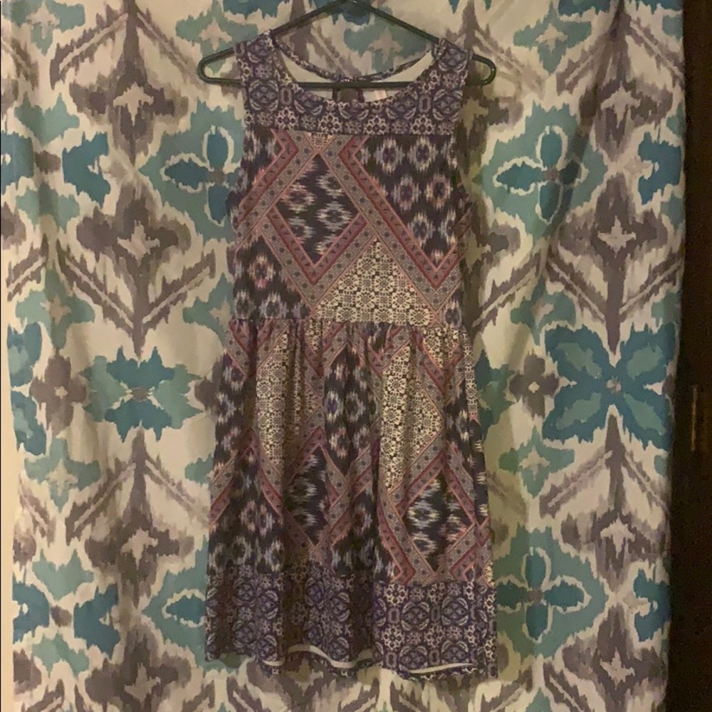 Multi color purple sleeveless dress